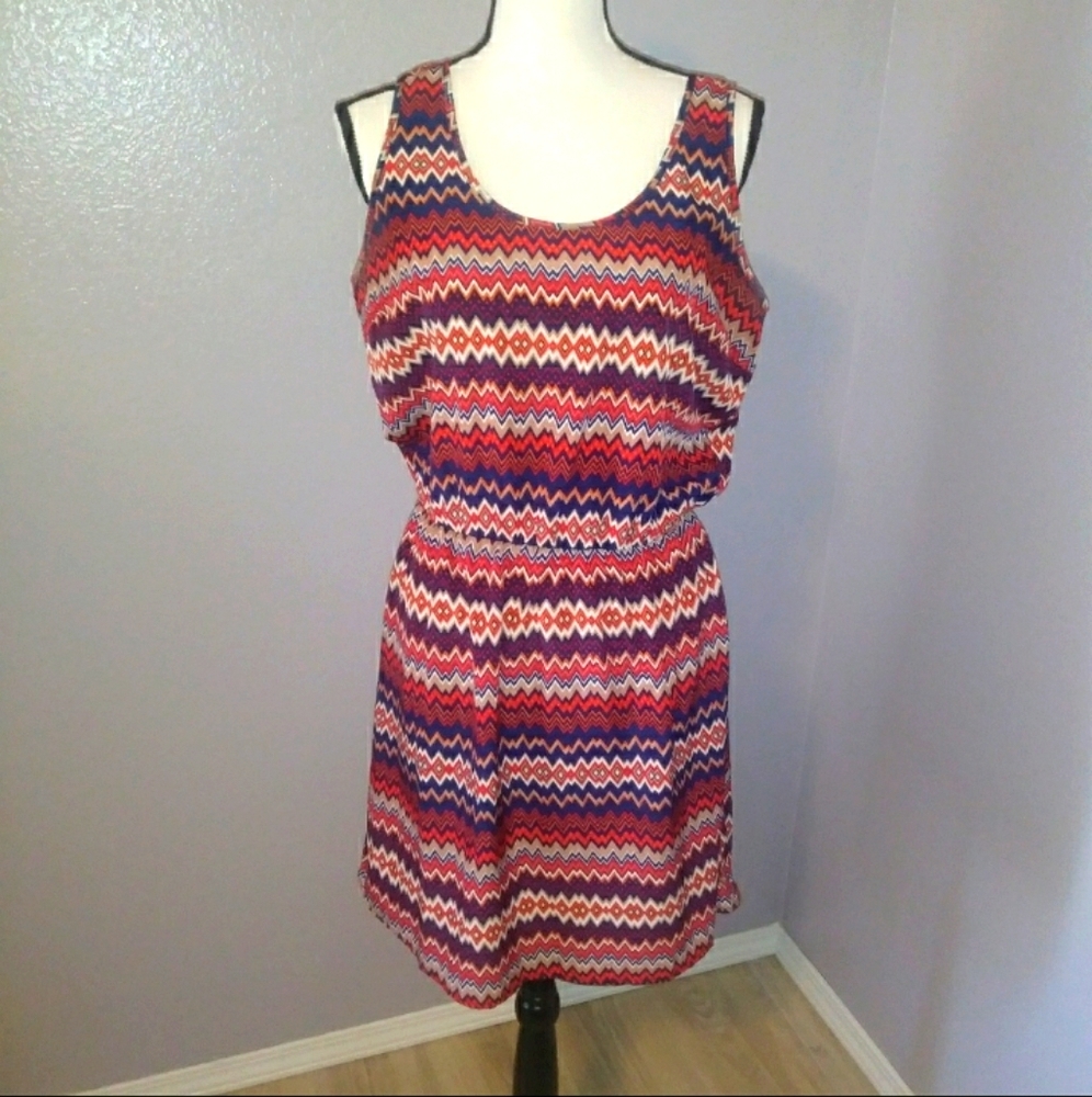 Sunday in Brooklyn Anthropologie red chevron print peplum dress